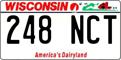 WI license plate 248NCT