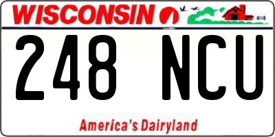 WI license plate 248NCU