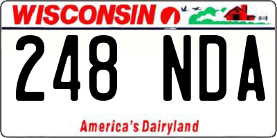WI license plate 248NDA