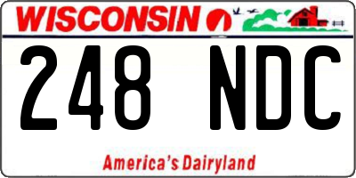 WI license plate 248NDC