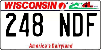 WI license plate 248NDF