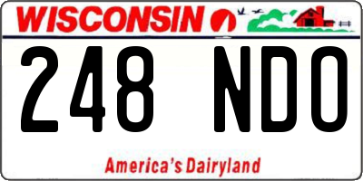 WI license plate 248NDO
