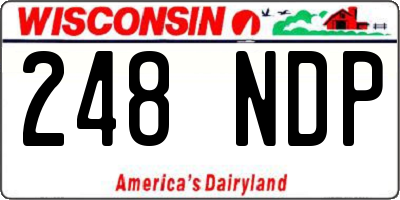 WI license plate 248NDP
