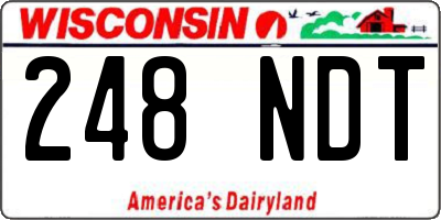 WI license plate 248NDT