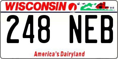 WI license plate 248NEB