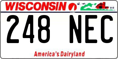 WI license plate 248NEC