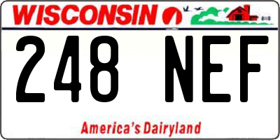 WI license plate 248NEF