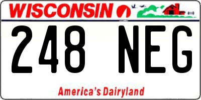 WI license plate 248NEG