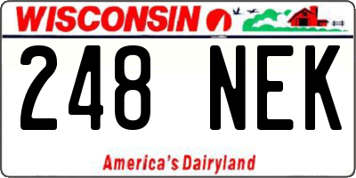 WI license plate 248NEK