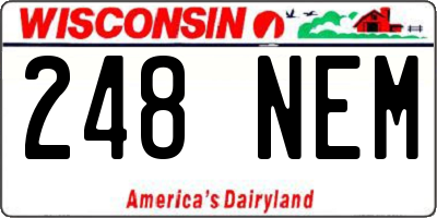 WI license plate 248NEM