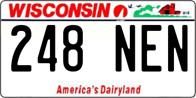 WI license plate 248NEN
