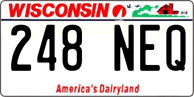 WI license plate 248NEQ