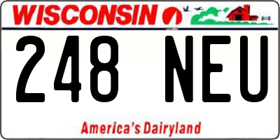 WI license plate 248NEU
