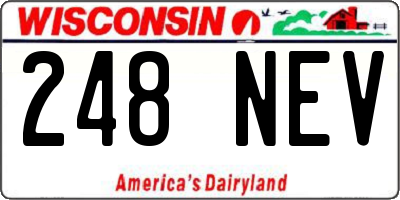 WI license plate 248NEV
