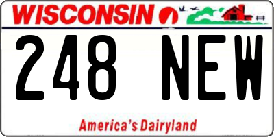 WI license plate 248NEW