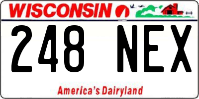 WI license plate 248NEX