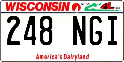WI license plate 248NGI