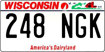 WI license plate 248NGK