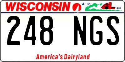 WI license plate 248NGS