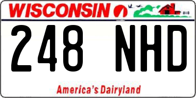 WI license plate 248NHD
