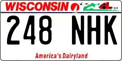 WI license plate 248NHK