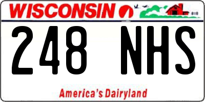WI license plate 248NHS