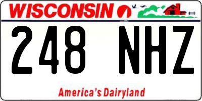 WI license plate 248NHZ