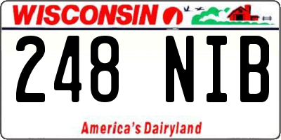 WI license plate 248NIB