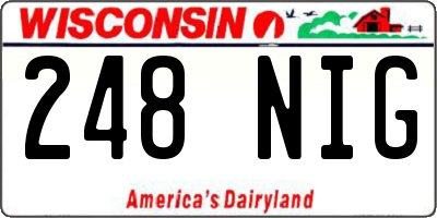 WI license plate 248NIG