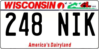 WI license plate 248NIK