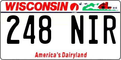 WI license plate 248NIR