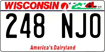 WI license plate 248NJO