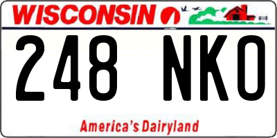 WI license plate 248NKO