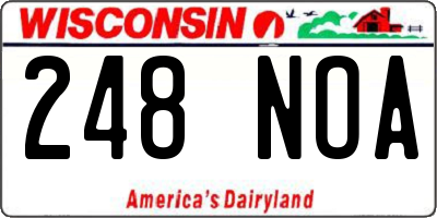 WI license plate 248NOA