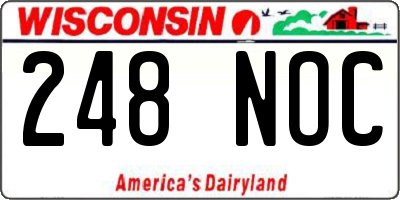 WI license plate 248NOC