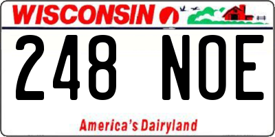 WI license plate 248NOE