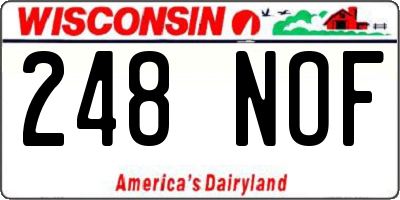 WI license plate 248NOF