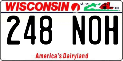 WI license plate 248NOH