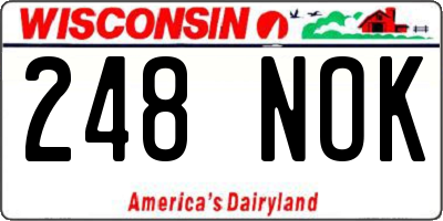 WI license plate 248NOK