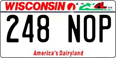 WI license plate 248NOP