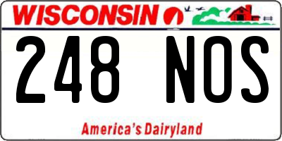WI license plate 248NOS