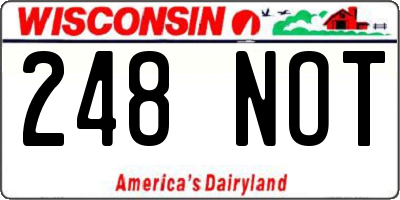 WI license plate 248NOT