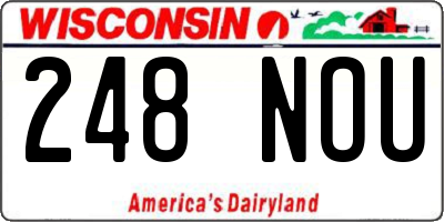 WI license plate 248NOU