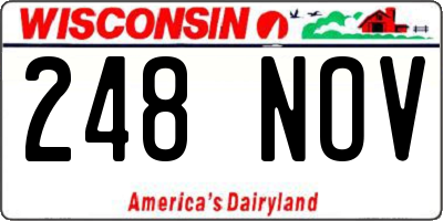 WI license plate 248NOV