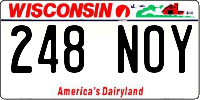 WI license plate 248NOY