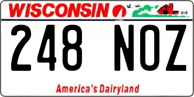 WI license plate 248NOZ