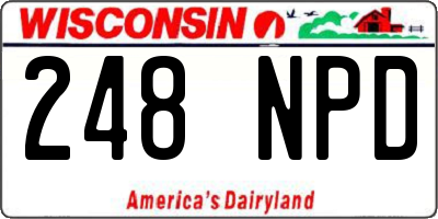 WI license plate 248NPD