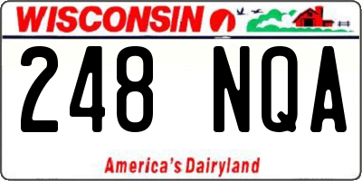 WI license plate 248NQA