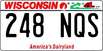 WI license plate 248NQS