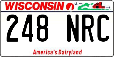 WI license plate 248NRC